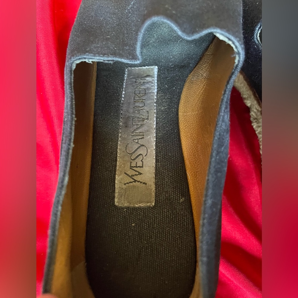 YVES SAINT LAURENT Vintage Canvas Wedge Espadrilles Heeled Espadrille YSL 8.5 9 - Picture 9 of 14